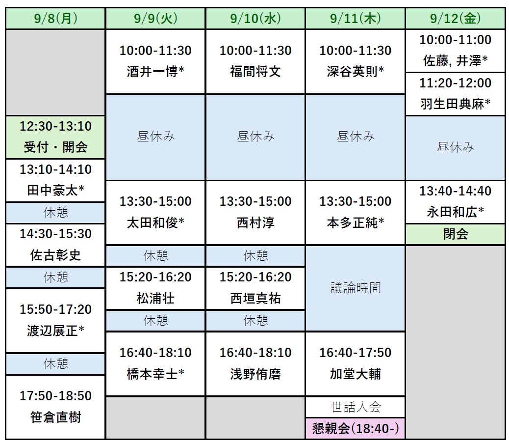 Timetable